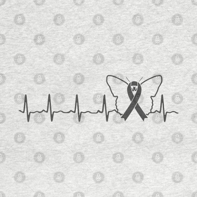 Type 1 Diabetes Awareness Heartbeat Butterfly Ribbon - In This Family We Fight Together by QUYNH SOCIU